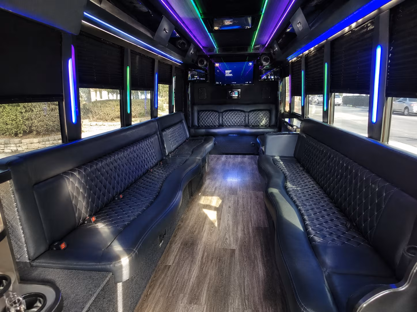 detroit 15 passenger party bus interior