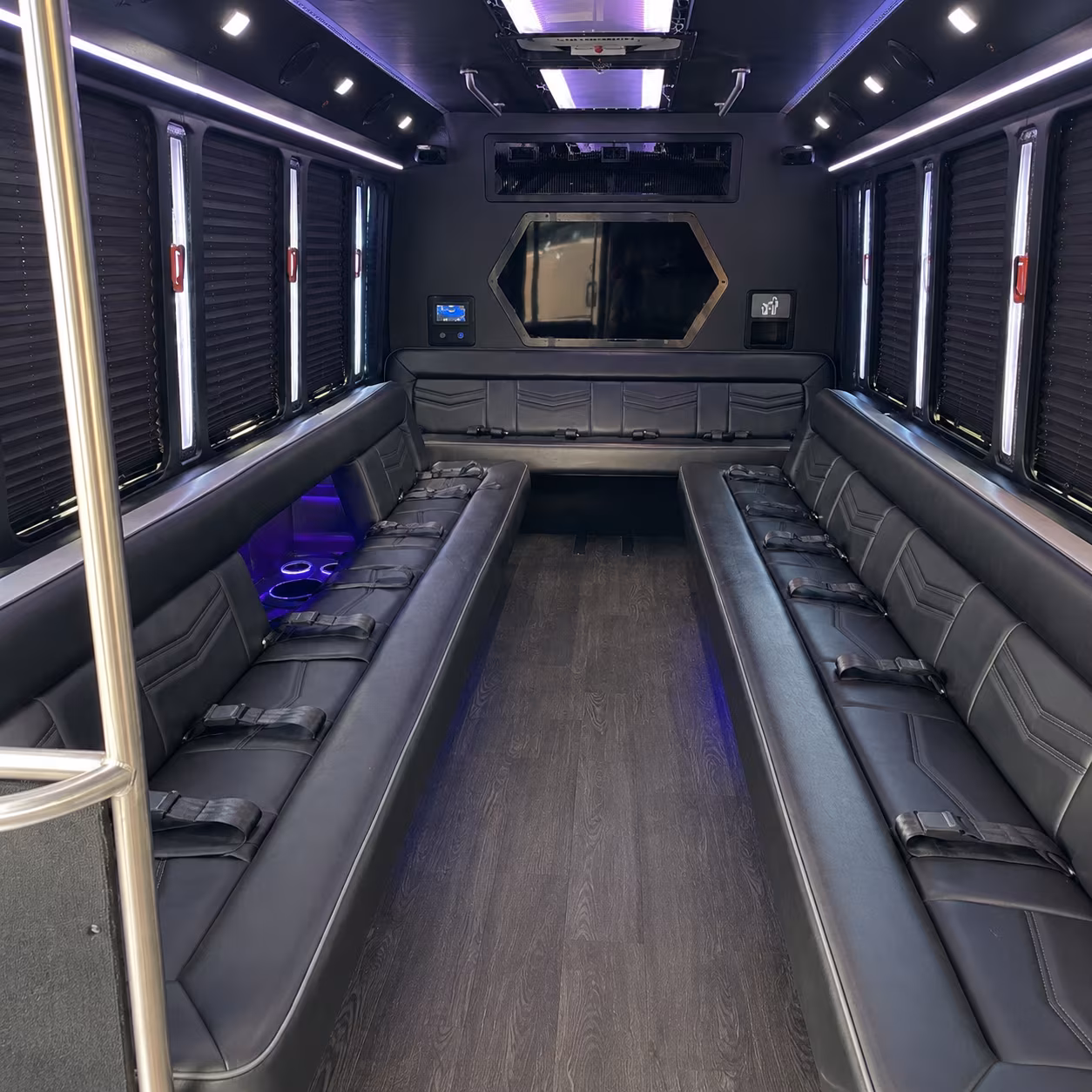 detroit 18 passenger party bus interior