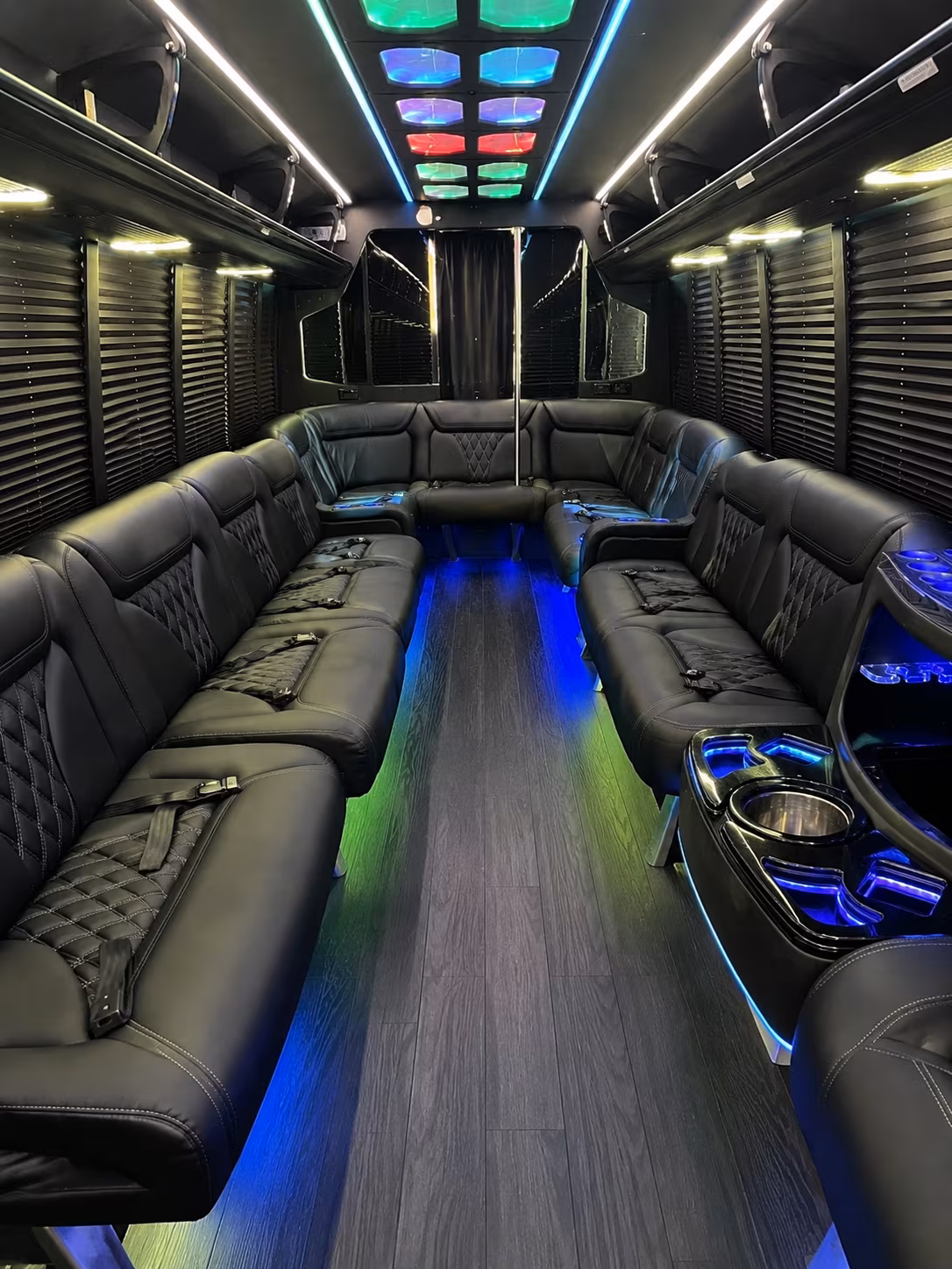 detroit 20 passenger party bus interior