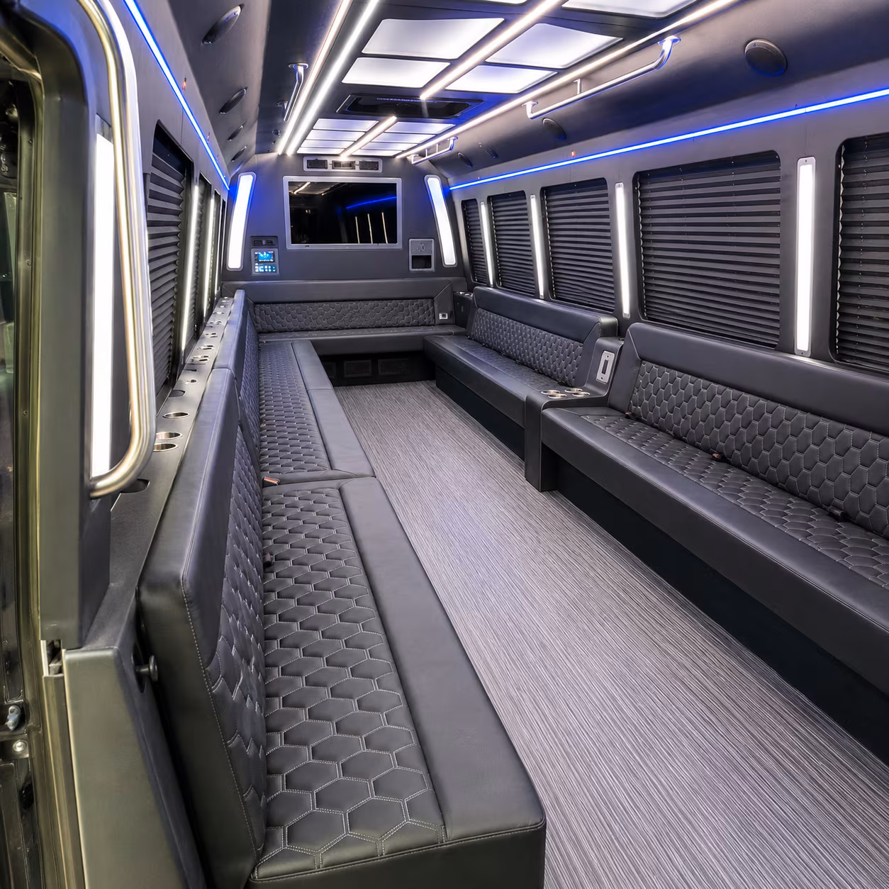 detroit 40 passenger party bus interior