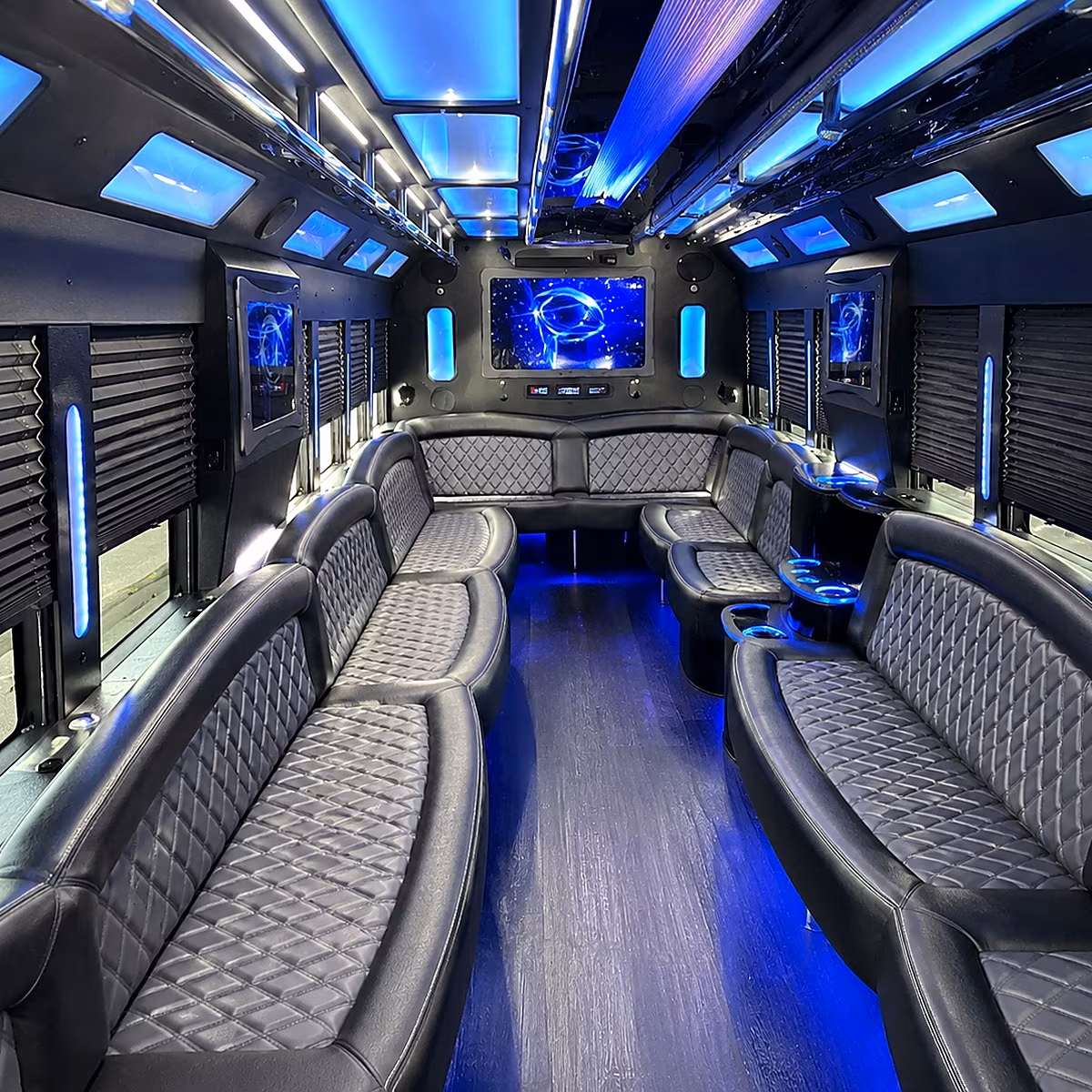 detroit 50 passenger party bus interior