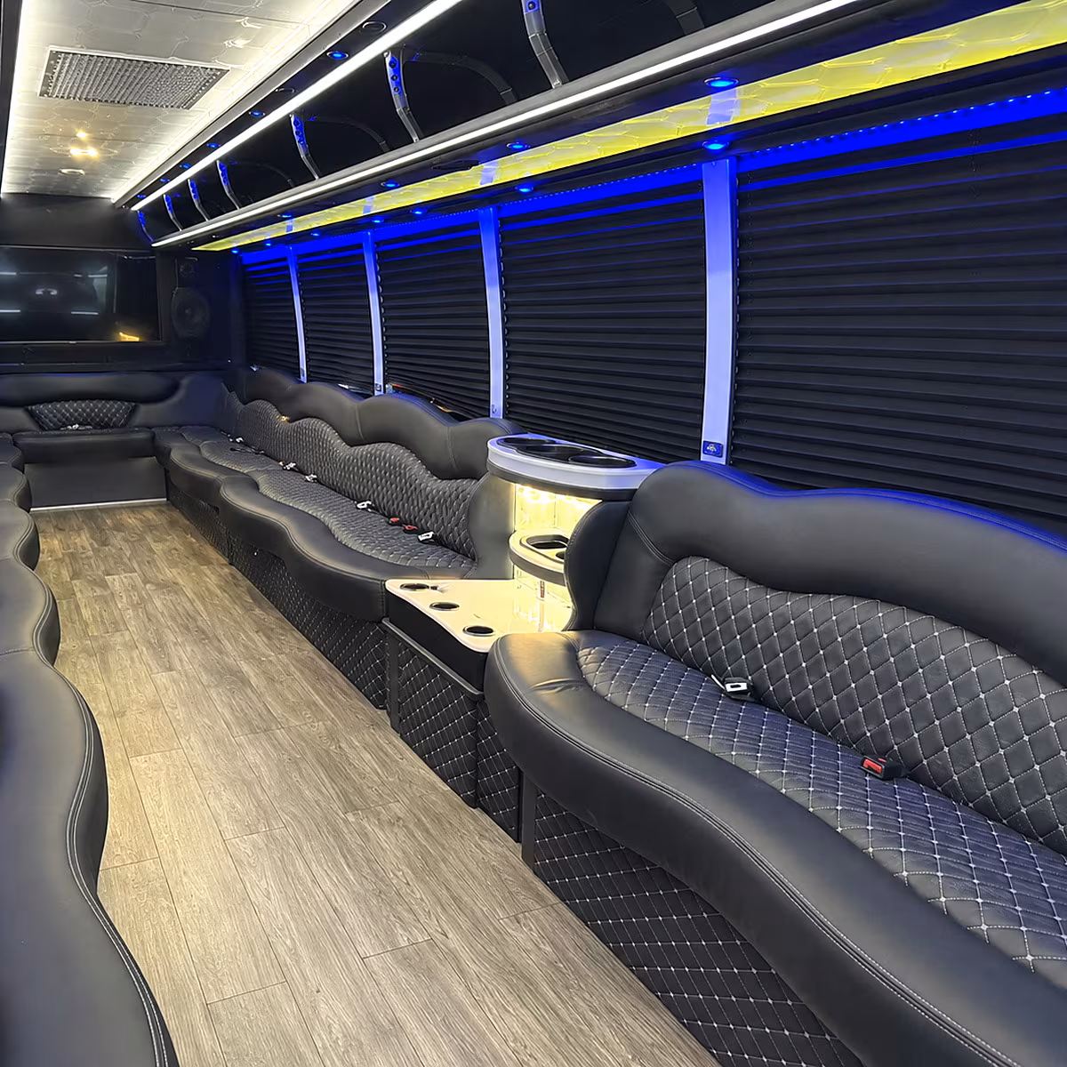 detroit party bus rental interior